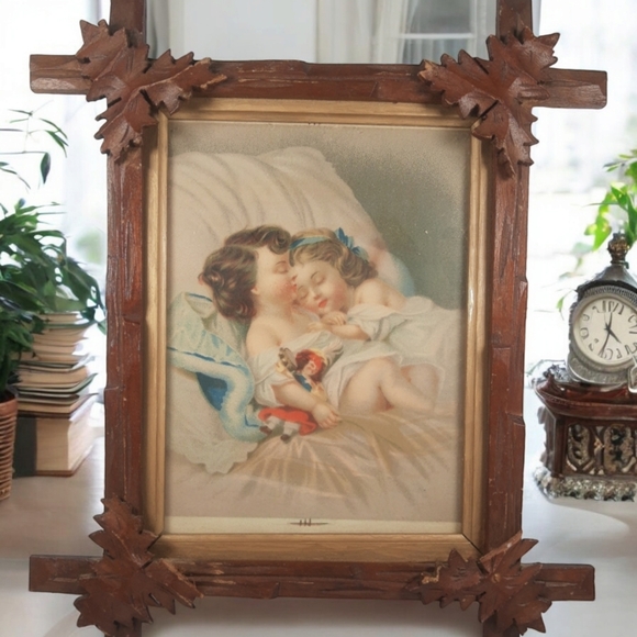 Antique ANCIENT BLACK FOREST ADIRONDACK NUT, Tramp Art, from the 1870, 1940s. - Picture 16 of 16